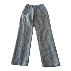 Vintage L.L. Bean Women’s 8 Virgin Wool Silk Trouser Pants Chevron Gray 0BGB7